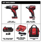 Milwaukee M18 18v 2691-22 2-tool Drill driver   Impact Kit W  2 Bat  chg