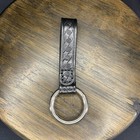 Aker Black Leather Basketweave Baton Ring Holder No Snap Chrome Ring