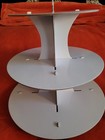 3-tier White Cardboard Cupcake Stand Tower Dessert Display For Parties