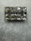 Vintage Rhinestone Art Deco 2 Piece Belt Buckle