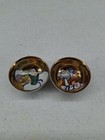 Vintage Japanese Kutani Ware Porcelain Pair Of Saki Cups ochoko 