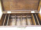 Antique Wooden Poker Chip card Caddie Case Clay Chips 