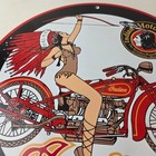 Vintage Indian Motorcycles Porcelain Sign - Dealer Biker Advertising