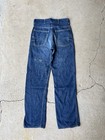 Vintage 50s Denim Jeans Dark Blue Unbranded Farm Workwear Distressed Youth Size