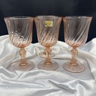 Luminarc Set Of Four Rosalind Swirl White Wine Glasses Goblets  See Pics 