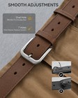 Men s Genuine Full Grain Leather Belt  Brown Zinc Alloy Pin Buckle Size 28-46