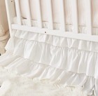 Brandream Crib Skirt Triple Layer Cotton Nursery Bed Skirt Baby Organic Cotton
