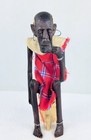Vintage African Statue Figural Wood Tribal 12 5 Inches Sitting Man Handmade