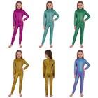 Us Girls Leotards Gymnastics Ballet Unitard Metallic Fish Scale Catsuit Jumpsuit