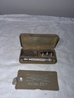 Vintage Wwii Era U s g i  Gillette Khaki Shaving Kit With Mirror 