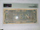  10 1864 Confederate States Of America Richmond  Va T-68currency Pmg 25 Vf