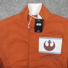 Star Wars Jacket Mens Large Orange Rebel Pilot Flight Disney Aviator Coat Nwt