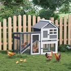 Wooden Chicken Coop Hen House Poultry Hutch Pet Cage With Nesting Box Backyard