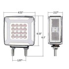Pair Double Face Square Pedestal Fender Turn Signal Lights - Halo Clear Lens