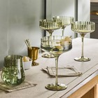 Set Of 4 12oz Coupe Glasses Green - Hearth   Hand With