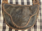 Antique Leather Hunter Military Shoulder Bag W  Musket Balls   Tools