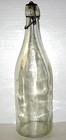 Antique Clear Glass Bottle With Wire Bail Stopper  11 1 2 