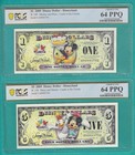 2009 Disney Dollar Mickey 1  5  10 Set Of 3x Matching Serial Number Pcgs 64 65