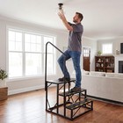 3 Step Rv Stairs With Handrail Heavy Duty Non Slip Steps For Camper Porch Pool