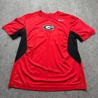 Georgia Bulldogs Nike Shirt Men L Red Black Panels Dri-fit Stretch Short Sleeve