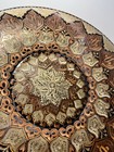 Vintage Turkish Copper Enamel Wall Plate Hand Etched Floral Mandala 9 5 