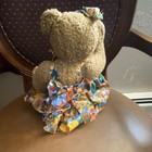 Brown Plush Teddy Bear Stuffed Animal W  Dress   Bow  11-15 In  Black Eyes