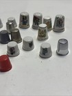 Mixed Lot Of 47 Vintage Thimbles Metal Plastic Ceramic Advertising Sewing Lot