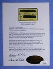 Elvis Presley Rare Gold Show Card W jsa Coa Auto By Dave Hebler