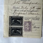 Antique Stock Share Certificate W  Revenue Stamps Vintage Financial Document