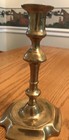Vtg Solid Brass Candle Holder Heavy   1 5 Lb   7 Inch  4 Inch Wide Base