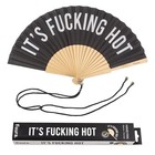 Fisura     Original Folding Fan With Message    f cking Hot     Black Wooden