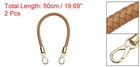 2pcs 50cm 19 7  Braided Leather Purse Replacement Strap For Handbag Coffee