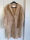 Vintage 80s Margaret Godfrey Tan Suede Leather Long Coat Women   s Size 14 Boho
