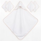 American Soft Linen 100  Cotton Soft Fluffy Hooded Baby Bath Towel Set