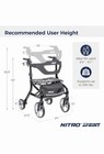 Drive Medical Nitro Sprint Hemi Rollator Walker Heavy Duty W seat Petite Black