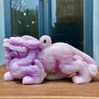 2 2lb Natural Purple Lithium Crystal Hand Carved Pixiu Attracts Wealth