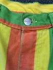 1960s 1970s Orange Yellow And Green Funky Striped Denim Cutoff Short