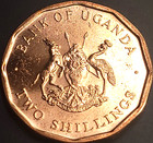 Africa - Uganda 1987 Two Shilling Coin 1st Year Unc bu Km  28 - 24mm