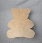 Cottagecore Vintage Wooden Teddy Bear Step Stool Kids Nursery Unfinished Wood 