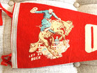 Vintage 1950s Ogden Utah Pennant 25  Pretty Souvenir Banner Cowboy Horse Rodeo