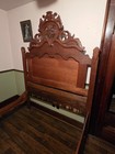 Lovely Full Size Walnut Antique Victorian Bed Circa 1890 s