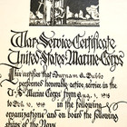 Wwi 1919 U s  Marine Corps Usmc Service Certificate