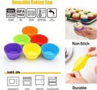 12 Silicone Cake   Muffin Cupcake Liners Reusable Baking Cups   Chocolate Molds