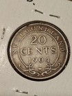 1904h Newfoundland 20 Cents Silver Coin