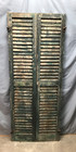 Antique Pair House Window Wood Louvered Shutters 13x66 Shabby Green Old 613-25b