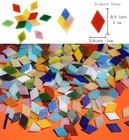 1050 Pieces Mixed Shapes Glass Mosaic Tiles For Crafts  Colorful Stained Glas   