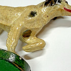 Antique Hubley Cast Iron Hunting Dog Bookends Pair Original Label Broken Tail