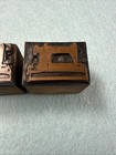 Antique Letterpress Wood Copper Sewing Machine Themed Printing Block Pair 2