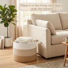 70l Large Cotton Rope Basket  Decorative Woven Blanket Storage For Living Room 