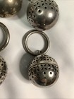 Vintage Silver Plated Pierced Metal Ball Napkin Rings Ornate  set Of 8  Holiday